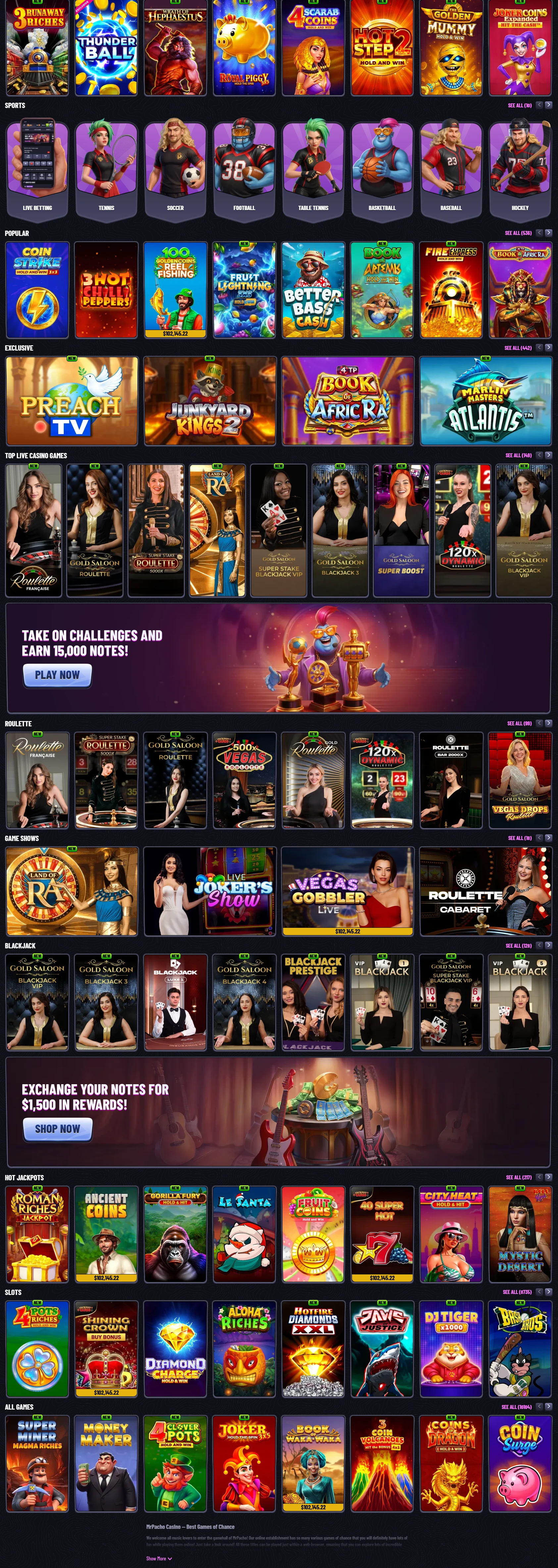 mrpacho Casino catalogo slot e giochi