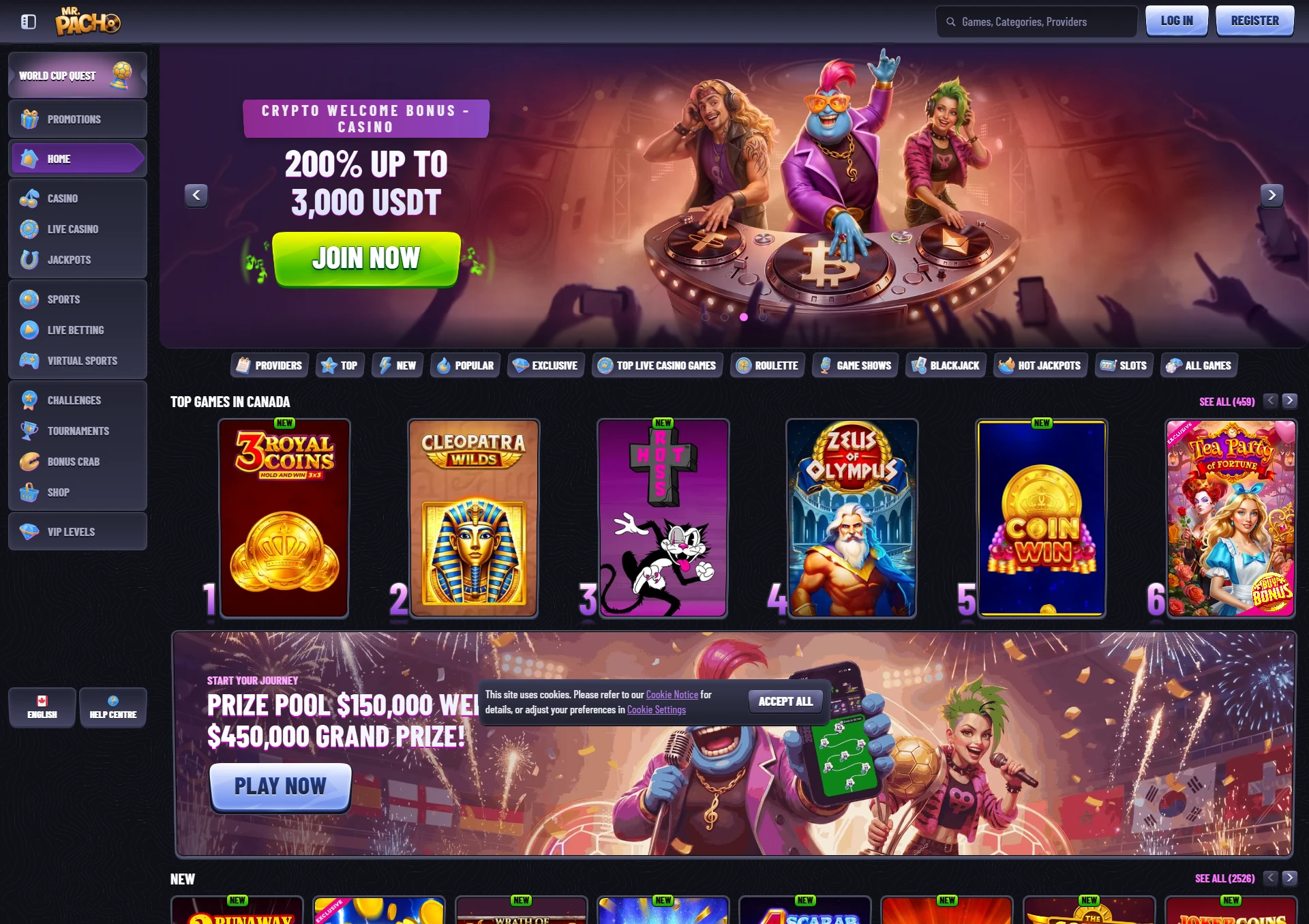 mrpacho Casino homepage ufficiale